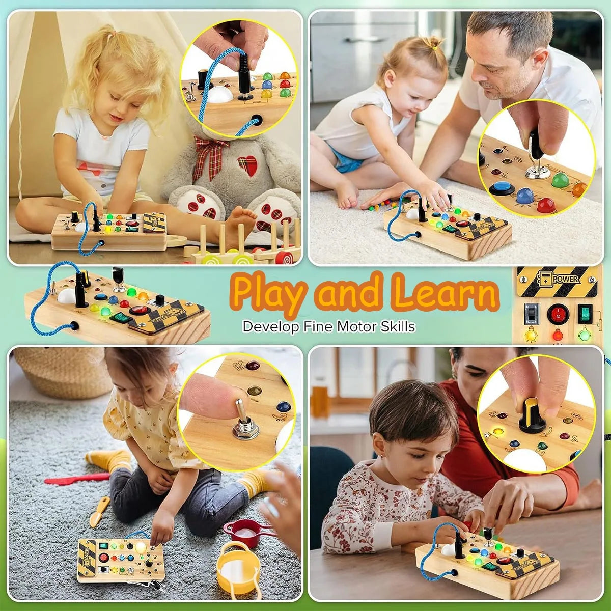 Montessori™ | Interactive LED Sensory Wooden Toy for Kids
