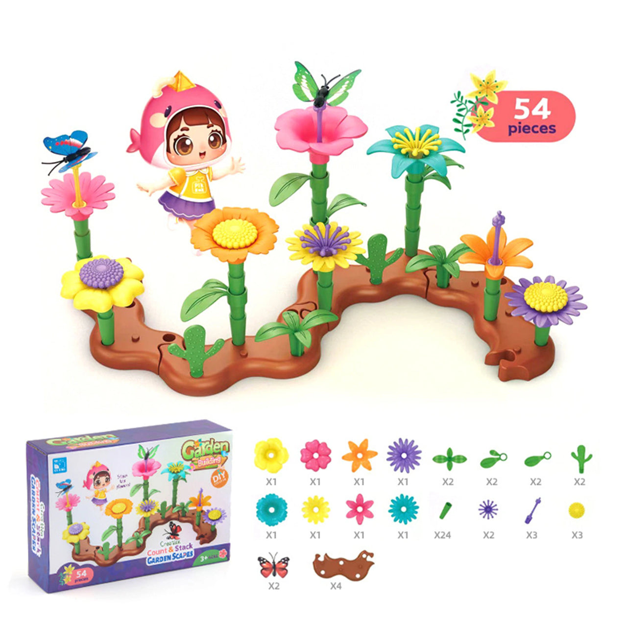 Flower Garden Building Toy (Includes Butterflies)