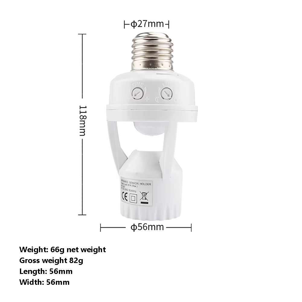 Motion Light Socket – Smart E27 LED Switch Adaptor (110V-220V)