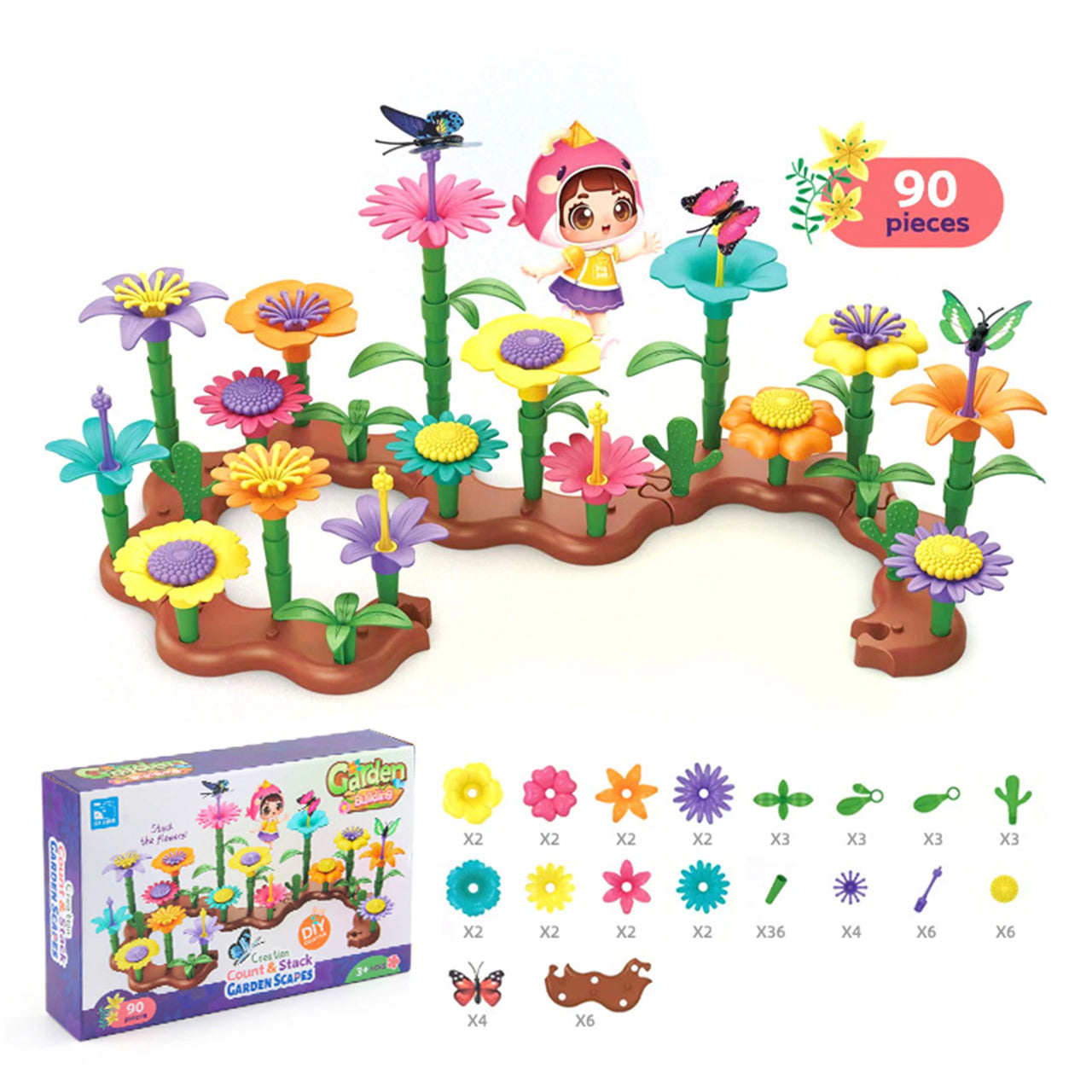 Flower Garden Building Toy (Includes Butterflies)