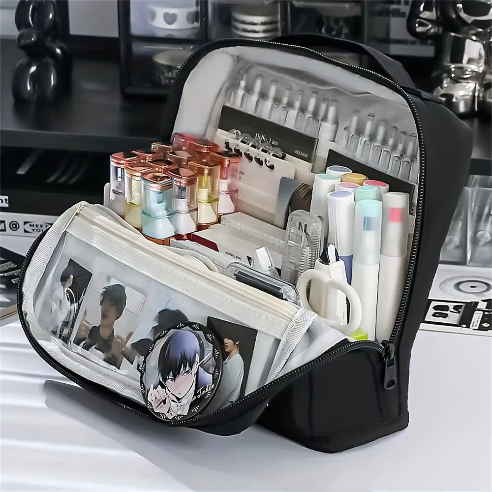 LuxeHold™ – Portable Multi-Layer Makeup Bag