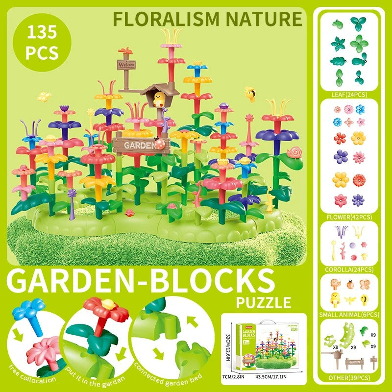 DIY Flower Building Blocks - (Birds + Flowers Set)