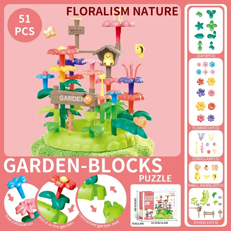 DIY Flower Building Blocks - (Birds + Flowers Set)