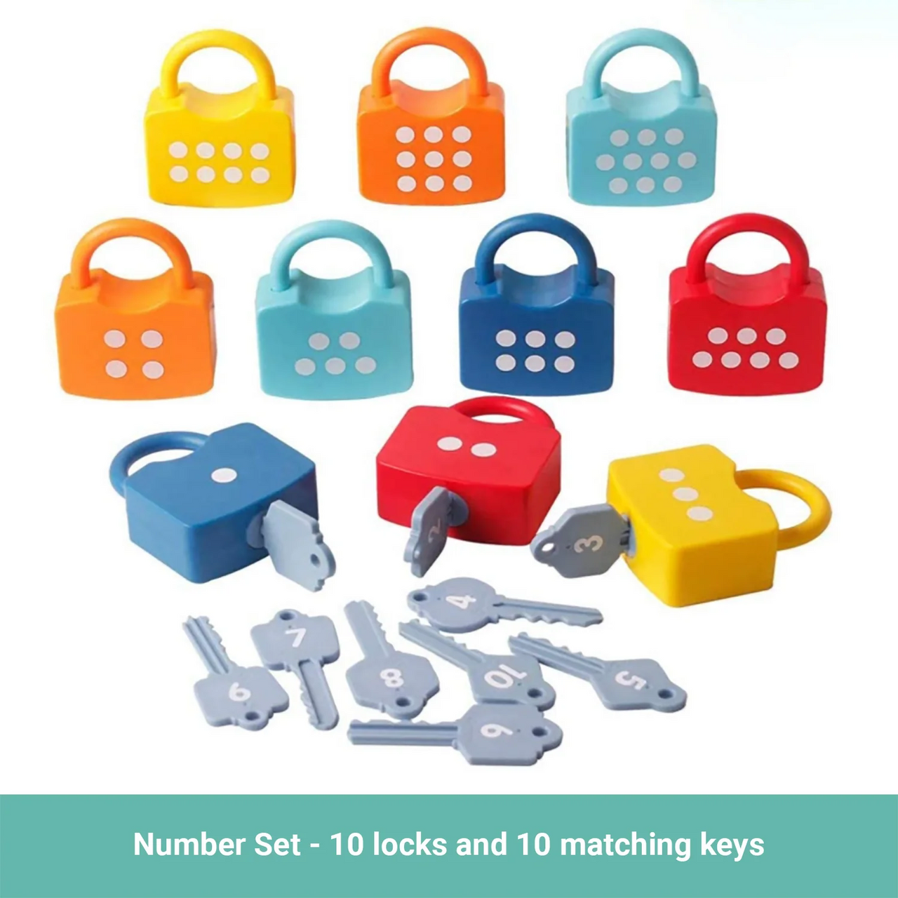 Alphabet & Numbers Learning Locks - Fine Motor Skills Toys