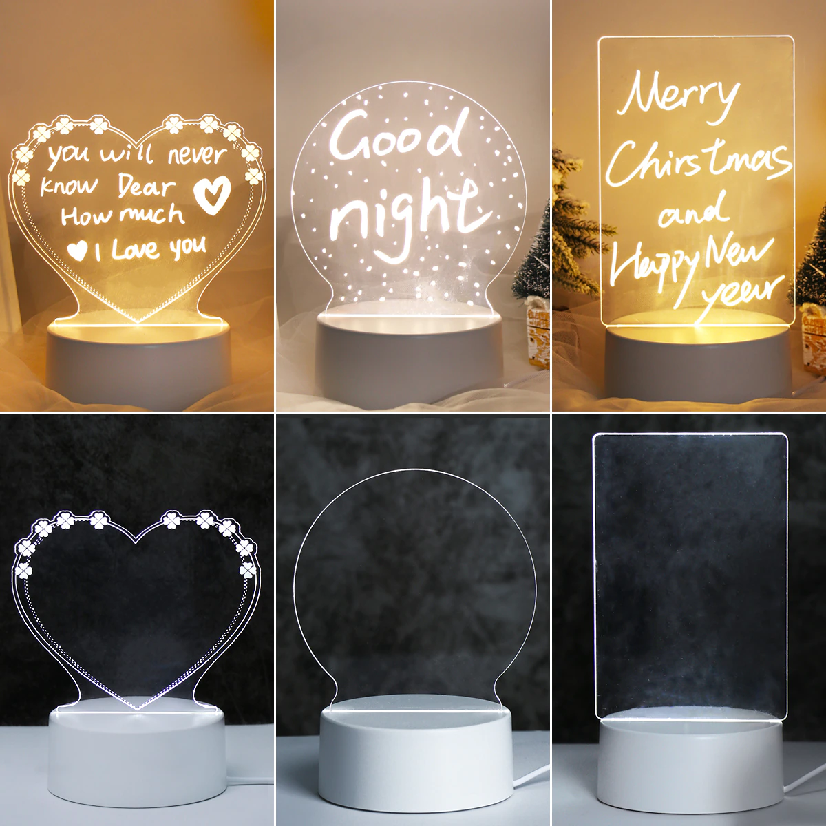 Rewritable Night Light LED Message Board